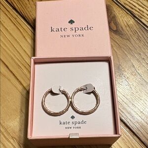 Kate Spade Pink and Gold Hoop Earrings